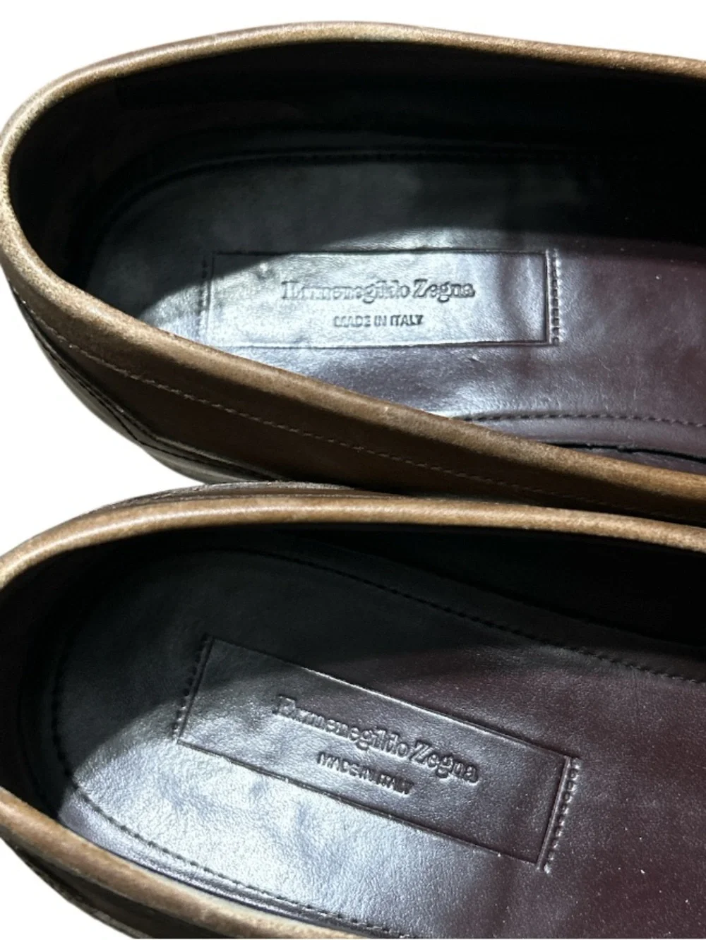 Ermenegildo Zegna brown leather loafers Size 10